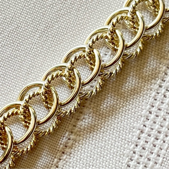 Chainmaille Rope & Smooth Texture Rings Bracelet Double Link Charm Bracelet - Picture 2 of 16